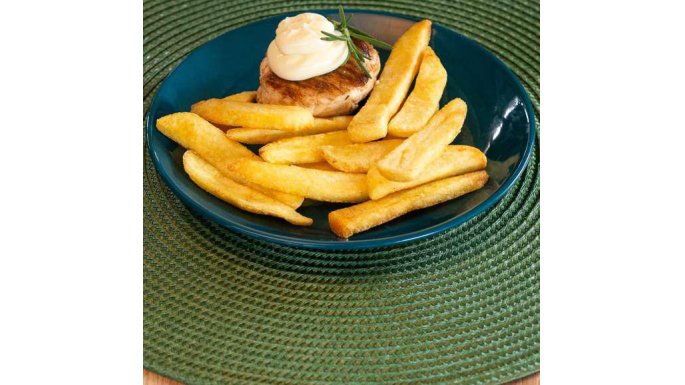 Batata Steakhouse Bem Brasil com medalho de frango e requeijo